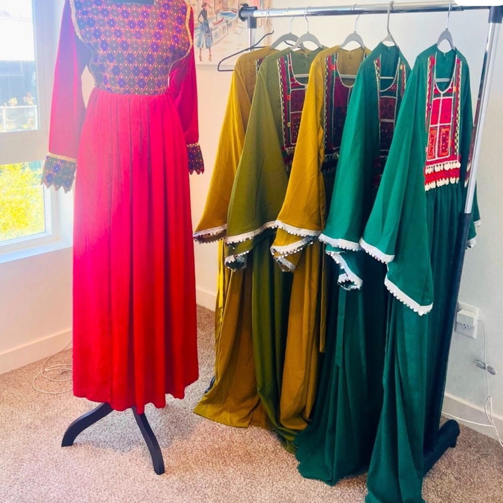 Elegant Red and Green Women's Dress